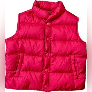 Lands' End Bold Red Puffer Vest